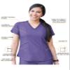 Adar Uniforms Pro Heather Scrubs for Women - Modern V-Neck Top - P7002H (Heather Grape - 2X) view 4
