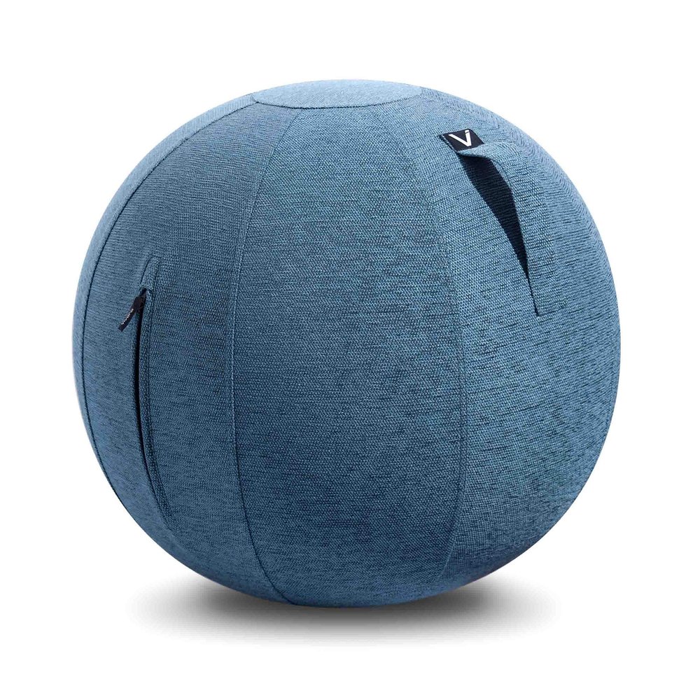 Vivora Luno Premium Ergonomic Sitting Ball Chair, Pacific Cover, Chenille, Max Size (25 to 26 inches), for Home Offices, Balance Training, Yoga Ball, Posture Improvement