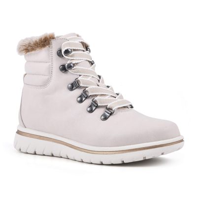 CLIFFS BY WHITE MOUNTAIN Shoes Hallett Women's Casual Hiker Style Bootie, Winter Wht, 9.5 M