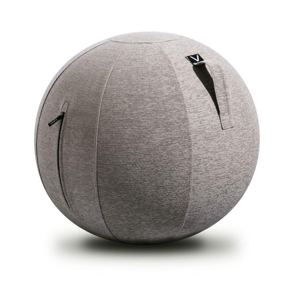 Vivora Luno Premium Ergonomic Sitting Ball Chair, Barley Cover, Chenille, Max Size (25 to 26 inches), for Home Offices, Balance Training, Yoga Ball, Posture Improvement