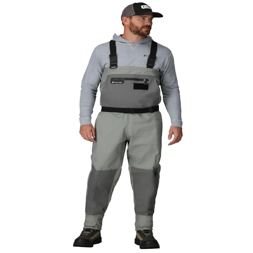 FROGG TOGGS Men's Hellbender Pro Waterproof Stockingfoot Fishing Chest Wader for Fishing, Gray, XX-Large Stout