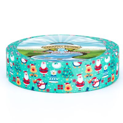 Country Brook Design - Santa and Friends Polyester Webbing (1 1/2 Inch, 20 Yards)