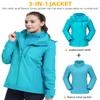 CAMEL CROWN Women's Waterproof Ski Jacket 3 in 1 Winter Coat Windbreaker Snowboard Jackets for Rain Snow Outdoor Hiking Blue 2XL view 3