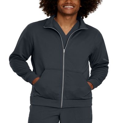 Urbane Performance Tailored Fit Strtch 2-Pkt Zip-Front Scrub Jacket for Men 9972 Graphite
