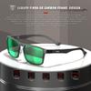 ATTCL Luxury Polarized Sunglasses Men Driving: Lightweight Rectangular Metal Frame Premium Fiber Temples UV Protection Travel Daily Wear 8999 Black green view 2