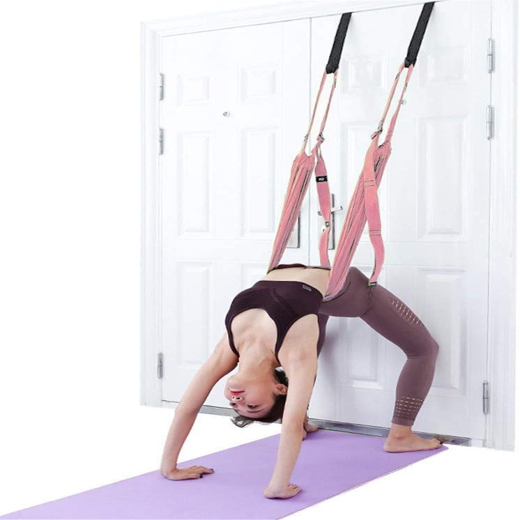 Yoga Fitness Stretching Strap, Adjustable Leg Stretcher Back Bend Assist Trainer, Improve Leg Waist Back Flexibility Home Gym Equipment for Rehab Pilates Ballet Cheerleading Splits Gymnastics (pink)