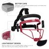 Dinictis Softball Face Mask, Lightweight, Comfortable, with Wide Field Vision, Durable and Safe Face Guards, Premium Protective Softball Fielder's Mask-Red-Youth(M) view 3