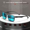 ATTCL Luxury Polarized Sunglasses Men Driving: Lightweight Rectangular Metal Frame Premium Fiber Temples UV Protection Travel Daily Wear 8999 Black blue view 2