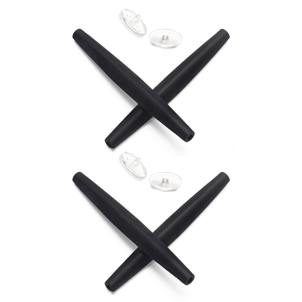 Mryok 2 Pair Replacement Earsocks Nosepieces Kits for Oakley Crosshair S - Black & Black