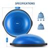 ZELUS 25in. Balance Ball | 600lb Inflatable Half Exercise Ball Wobble Board Balance Trainer w Nonslip Base | Half Yoga Ball Strength Training Equipment w 2 Bands, Pump, Extra Ball Included (Blue) view 3