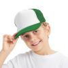TopTie Kids 5 Panel Trucker Cap Mesh Snapback Hat Foam Front for Boys Girls Aged 3-7 Years Old-Green/White view 1