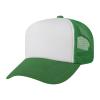TopTie Kids 5 Panel Trucker Cap Mesh Snapback Hat Foam Front for Boys Girls Aged 3-7 Years Old-Green/White view 2