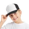 TopTie Kids 5 Panel Trucker Cap Mesh Snapback Hat Foam Front for Boys Girls Aged 3-7 Years Old-Black/White view 1
