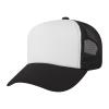 TopTie Kids 5 Panel Trucker Cap Mesh Snapback Hat Foam Front for Boys Girls Aged 3-7 Years Old-Black/White view 2