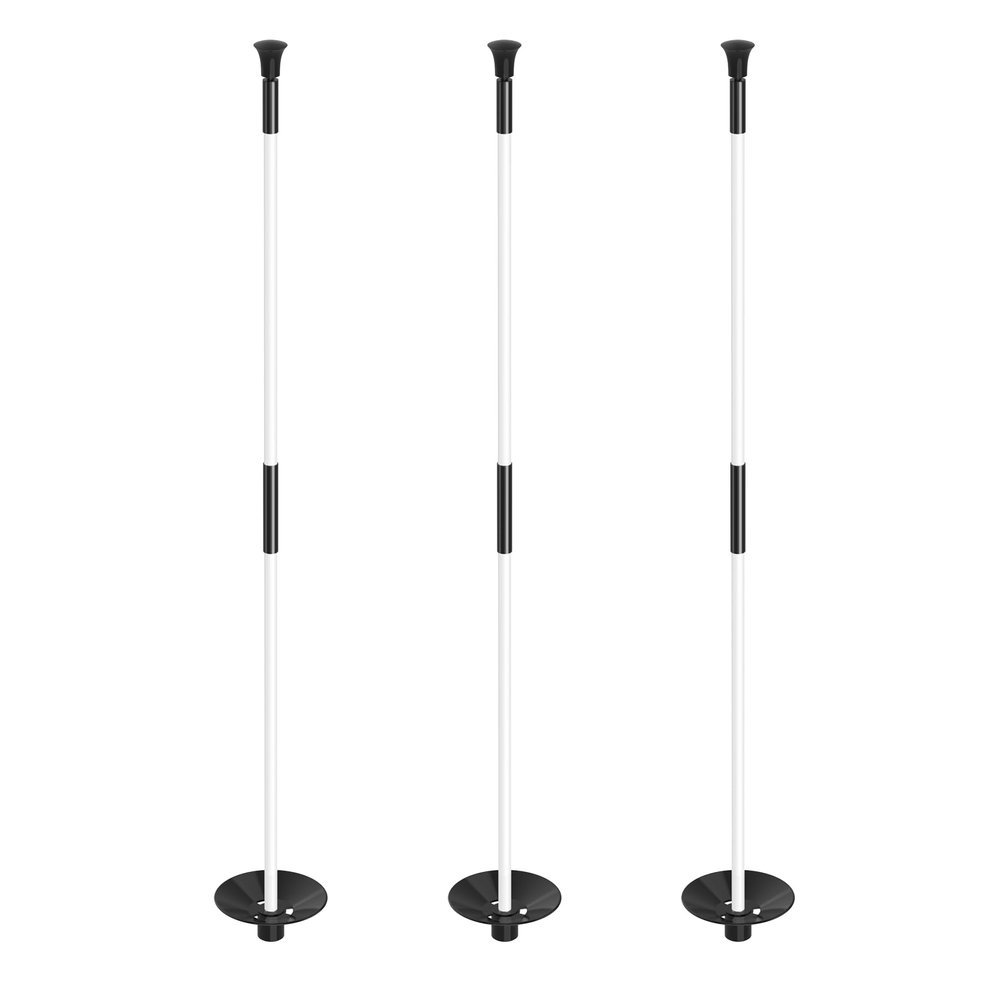 KINGTOP Golf Flagstick Mini, Practice Putting Green Flag Stick for Yard, Pole | Pin | Flagpole, Portable 2-Section Design, 3 Foot, 3-Pack, White