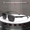ATTCL Luxury Polarized Sunglasses Men Driving: Lightweight Rectangular Metal Frame Premium Fiber Temples UV Protection Travel Daily Wear 8999 Black grey view 2