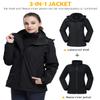 CAMEL CROWN Women's Waterproof Ski Jacket 3 in 1 Winter Coat Windbreaker Snowboard Jackets for Rain Snow Outdoor Hiking Black 3XL view 3