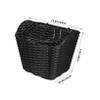 Plastic Bike Basket Front Handle Bar Basket Rattan Wicker Storage with Cover for Outdoor Cycling Accessory Black view 2