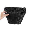 Plastic Bike Basket Front Handle Bar Basket Rattan Wicker Storage with Cover for Outdoor Cycling Accessory Black view 3
