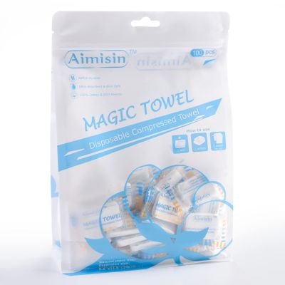 Aimisin Compressed Towels Disposable Soft Durable Towels 100% Cotton for Home Bathroom Travel Camping (S-9.4''x 11.8''-1pack(100pcs))