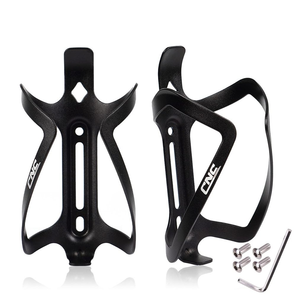 CNC Bike Water Bottle Holder, 2-Pack Bike Water Bottle Cage for Road Bike/Mountain BikeBlack