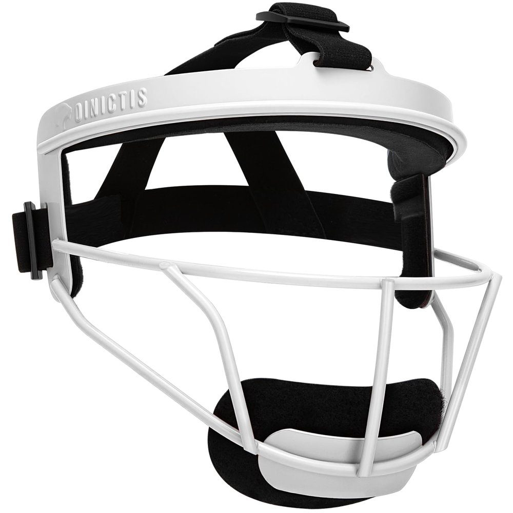 Dinictis Softball Face Mask, Lightweight, Comfortable, with Wide Field Vision, Durable and Safe Face Guards, Premium Protective Softball Fielder's Mask-White-Youth(M)