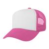 TopTie Kids 5 Panel Trucker Cap Mesh Snapback Hat Foam Front for Boys Girls Aged 3-7 Years Old-Hot Pink/White view 2