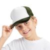TopTie Kids 5 Panel Trucker Cap Mesh Snapback Hat Foam Front for Boys Girls Aged 3-7 Years Old-Camo/White view 1