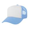 TopTie Kids 5 Panel Trucker Cap Mesh Snapback Hat Foam Front for Boys Girls Aged 3-7 Years Old-Light Blue/White view 2