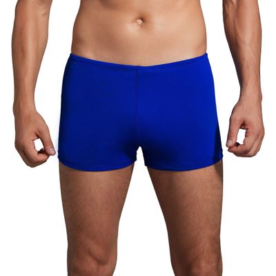 Leshang Mens Swimming Boxers Trunks Drawstring Swim Shorts Males Swimsuit Polyester PBT Fabric Quick Drying-Royal-Size 36