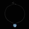 Aimimier Luminous Heart Necklace Halloween Fluorescent Stone Necklace Glow in The Dark Accessories for Women(Blue) view 4