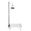 Fdit Portable Camping Light Holder, Black Aluminum Alloy Folding Light Bracket Stand Outdoor Camping Table Lamp Pole with Hook view 1