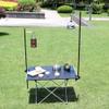 Fdit Portable Camping Light Holder, Black Aluminum Alloy Folding Light Bracket Stand Outdoor Camping Table Lamp Pole with Hook view 2