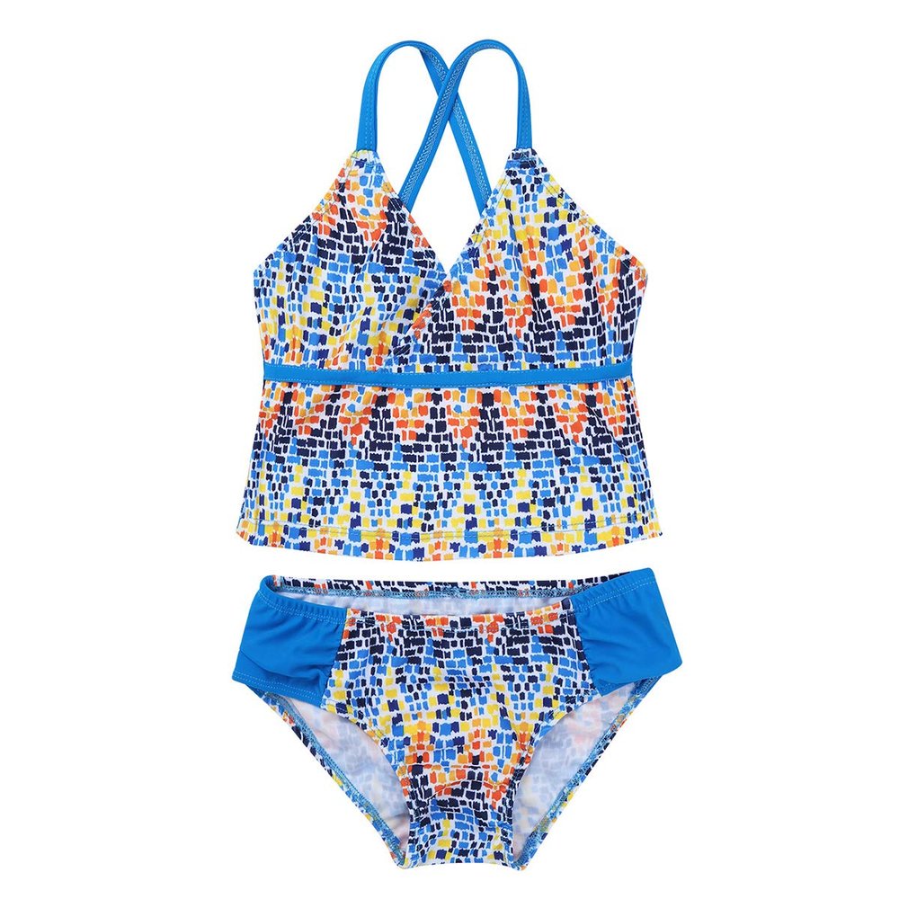 Aislor Kids Girls Tropical Style Tankini Set Spaghetti Straps Crop Top with Shorts Swimwear Bathing Suit Blue 6