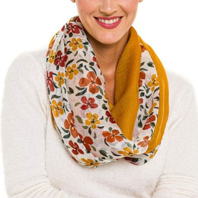MIMOSITO Infinity Scarfs for Women Lightweight Floral Flower Fall Winter Fashion Wrap Shawl (INF-Canna-1)
