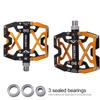 MZYRH Mountain Bike Pedals, Ultra Strong Colorful CNC Machined 9/16" Cycling Sealed 3 Bearing Pedals (Black Black Glod 3 Bearings) view 4