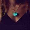 Aimimier Luminous Heart Necklace Halloween Fluorescent Stone Necklace Glow in The Dark Accessories for Women (Green) view 2
