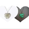Aimimier Luminous Heart Necklace Halloween Fluorescent Stone Necklace Glow in The Dark Accessories for Women (Green) view 4