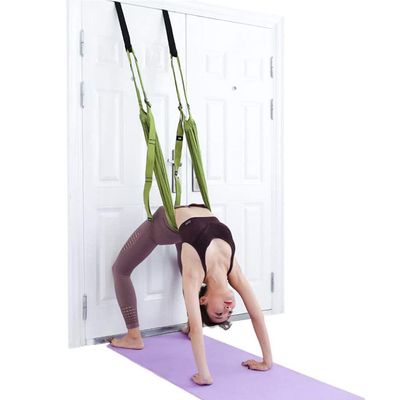 Yoga Fitness Stretching Strap, Adjustable Leg Stretcher Back Bend Assist Trainer, Improve Leg Waist Back Flexibility Home Gym Equipment for Rehab Pilates Ballet Cheerleading Splits Gymnastics (green)