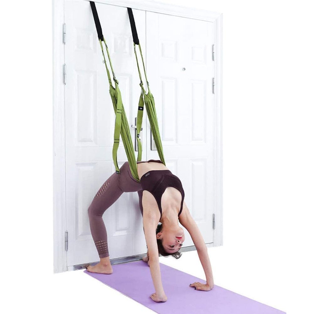 Yoga Fitness Stretching Strap, Adjustable Leg Stretcher Back Bend Assist Trainer, Improve Leg Waist Back Flexibility Home Gym Equipment for Rehab Pilates Ballet Cheerleading Splits Gymnastics (green)