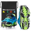 Kids Ice Cleats - Snow Crampons for Hiking Boots & Shoes with 14 Stainless Steel Spikes, Anti Slip Traction Grips for Boys and Girls, Snow Cleats for Hiking, Walking & Climbing (Medium, Blue) view 1