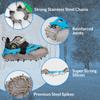 Kids Ice Cleats - Snow Crampons for Hiking Boots & Shoes with 14 Stainless Steel Spikes, Anti Slip Traction Grips for Boys and Girls, Snow Cleats for Hiking, Walking & Climbing (Medium, Blue) view 3