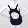 Aislor Kids Girls Sleeveless Swim Suit Racer Back Rash Guard Training Competition Block Cutout Swimwear Blue 3-4 view 4