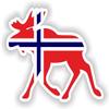 1x Moose Norway 02 Trendy Funny Cool Vinyl Waterproof Sticker - 15cm / 5.9inches view 1