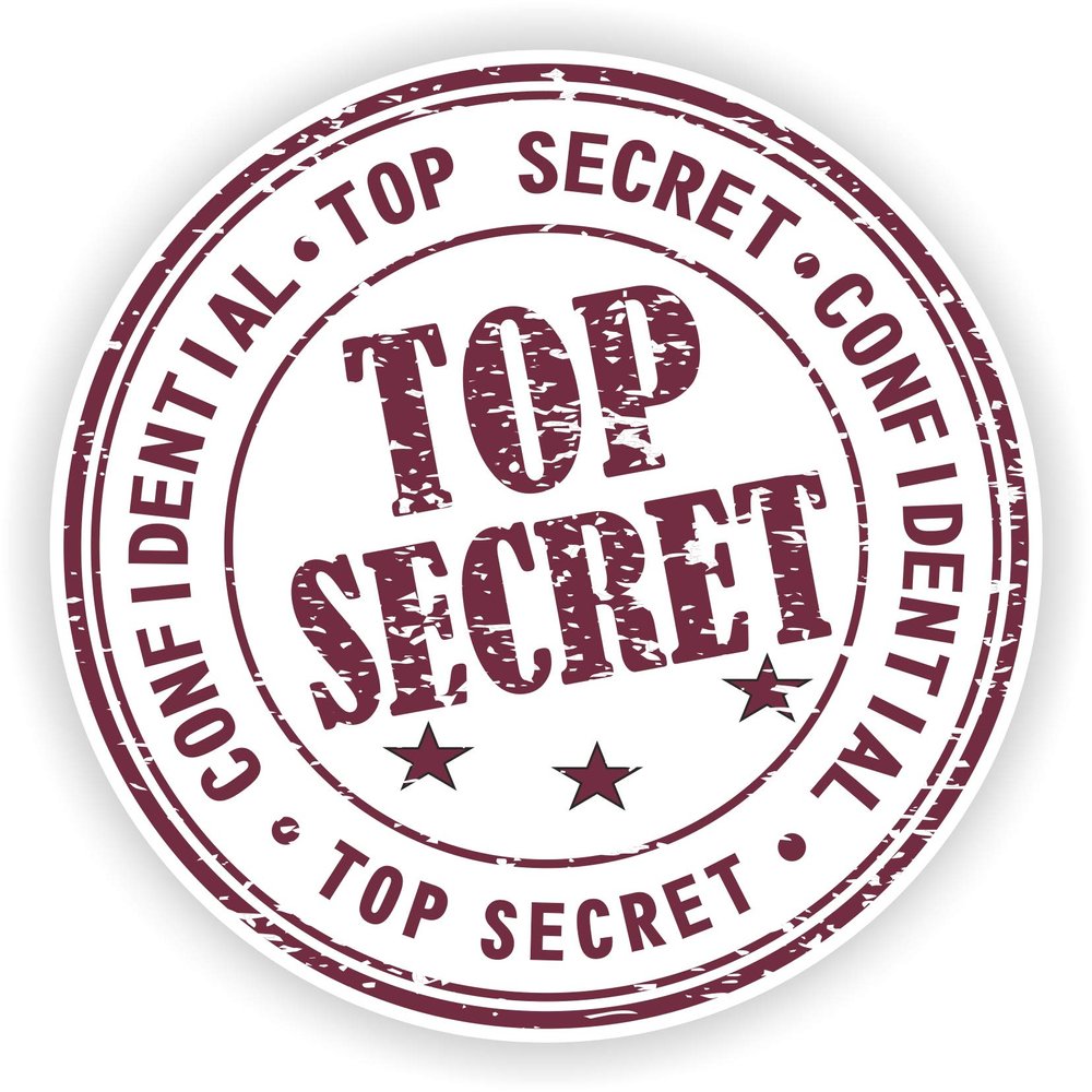 1x Top Secret Trendy Funny Cool Vinyl Waterproof Sticker - 10cm / 4inches