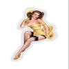 1x Pin Up 01 Attractive Girl Vinyl Waterproof Sticker - 5cm / 2inches view 1