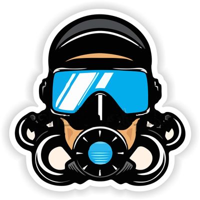 1x Scuba Diver Trendy Funny Cool Vinyl Waterproof Sticker - 5cm / 2inches