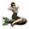 1x Pin Up 17 Attractive Girl Vinyl Waterproof Sticker - 10cm / 4inches view 1