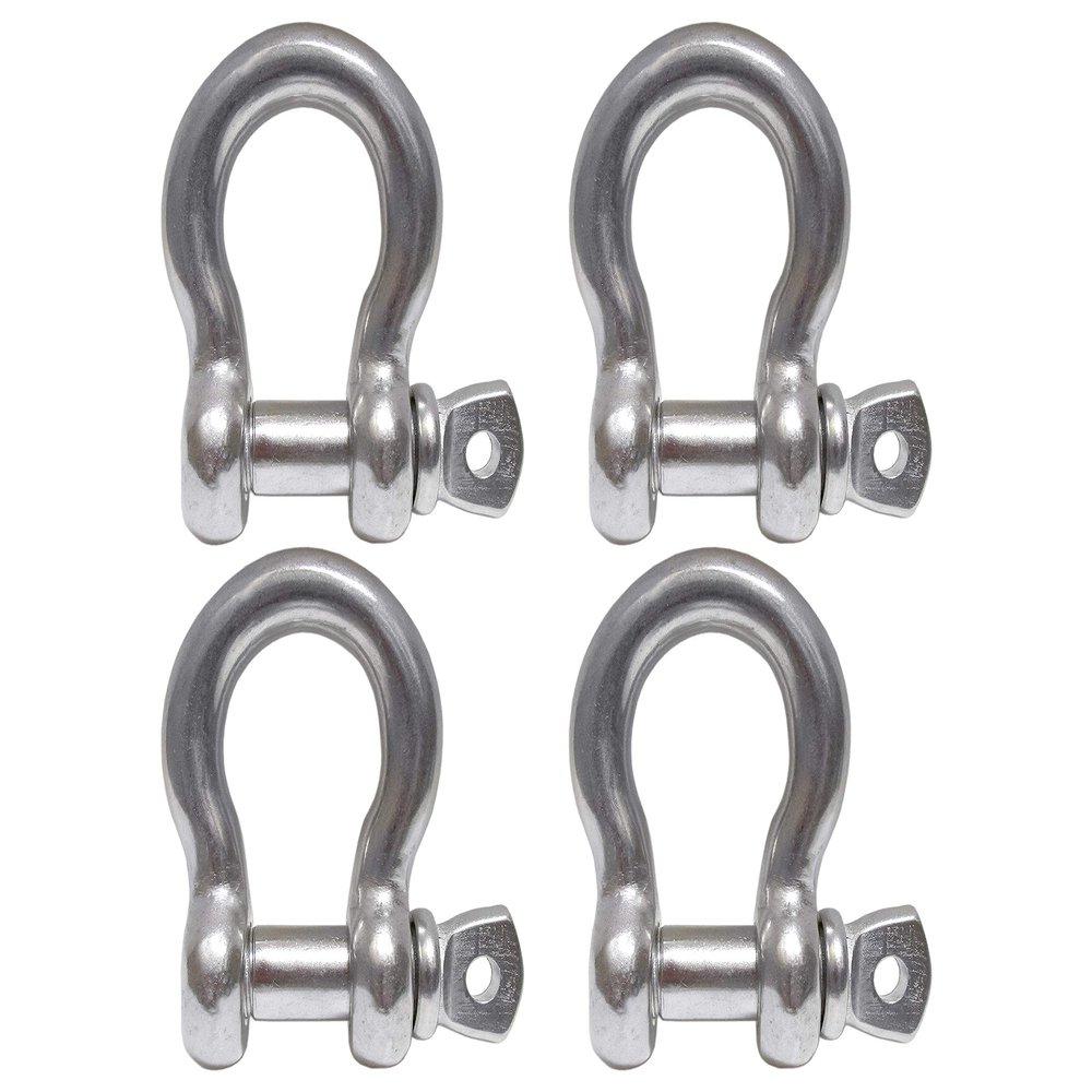 Rigging 4 Pack - 1/2" Stainless Steel Screw Pin Anchor Shackle Type 316 4,000 lbs Marine