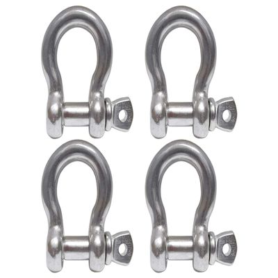 Rigging 4 Pack - 7/16" Stainless Steel Screw Pin Anchor Shackle Type 316 3,000 lbs Marine